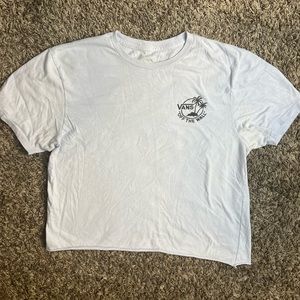 Vans off the wall crop top medium/large light blue